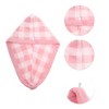 Unique Bargains Water-absorbent Plaid Hair Towel 1 Pc - 3 of 4