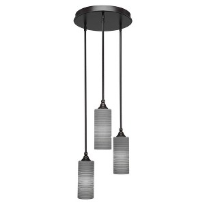 Toltec Lighting Empire 3 - Light Pendant in  Dark Granite with 4” Gray Matrix Shade - 1 of 1