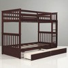 Twin Over Twin Bunk Bed with Drawers, Convertible Design, Solid Pine Frame and Ladder, Espresso Finish - 2 of 4