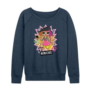 Women's - LOL Surprise! - Neonlicious Lightweight French Terry Wide Neck Long Sleeve Shirt - 1 of 4