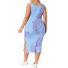 Agnes Orinda Women's Plus Size Side Slits Bodycon Sleeveless Tie Dye Midi Dress - 4 of 4