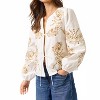 Women's Floral Embroidered Front Tie Top - lalavon - 4 of 4