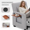 COLAMY Sleeper Chair, Fabric Sofa Bed with USB, Table, Pillow, Adjustable Back, for Dorm or Bedroom – Dark Grey - 3 of 4
