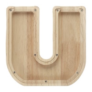 Unique Bargains Wooden Alphabet Money Saving Box Party Decorative Bank - 1 of 4