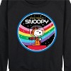 Women's - Peanuts - Space Snoopy Lightweight French Terry Wide Neck Long Sleeve Shirt - 2 of 4