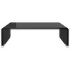 vidaXL TV Stand Black Tempered glass, plastic Medium Sleek TV Stand - 3 of 4