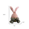HomeRoots 19" Gray and Pink Fabric Easter Standing Gnome Tabletop Sculpture - 3 of 4