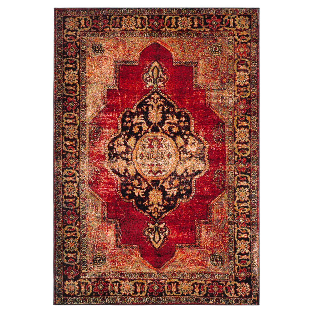 Red/Multi Abstract Loomed Area Rug - (5'3inx7'6in) - Safavieh