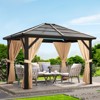 10'x10'/10'x12' Hardtop Gazebo, Aluminum Frame Gazebos, Permanent Outdoor Metal Pavilion with Curtain and Netting for Patio, Lawn, Deck - 2 of 4