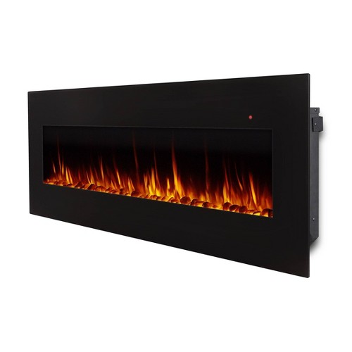 Real Flame 72" Corretto Wall Hung Electric Fireplace Black