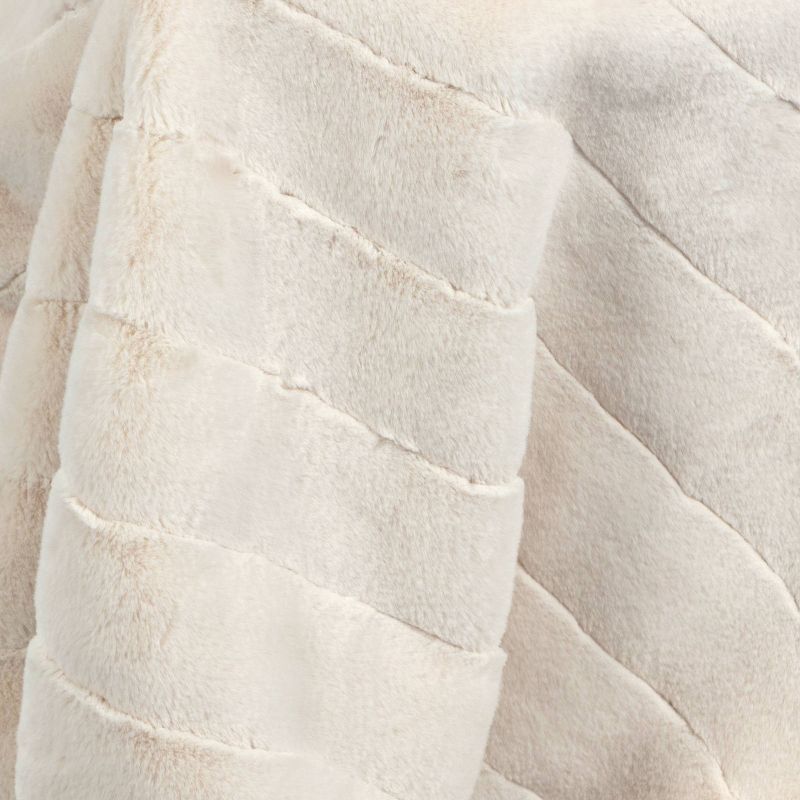 Channel Faux Fur Throw Blanket Ivory - Threshold&#8482;, 5 of 6