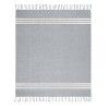 VCNY 50"x60" Tanya Striped Cotton-Rich Throw Blanket Gray/Ivory: Hypoallergenic, Microfiber Farmhouse Decor - 2 of 4