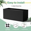 TUYOHW Metal Planter Box, Rectangular Planter Box with Drainage Holes, Large Planters with Removable Shelf for Outdoor Plants, Black - 3 of 4