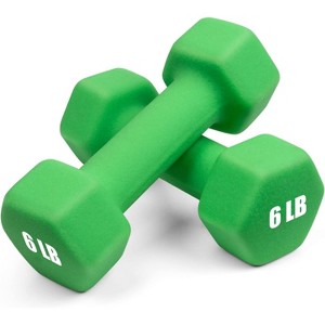 Neoprene Hex Dumbbell Set of 2, 1-15LB Anti-Slip & Anti-Roll Hand Weights, Free Weights for Home Gym Fitness - 1 of 4