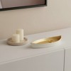 HomeRoots 10" Gold And Off White Cast Iron Oval Boat Shaped Tray - 2 of 4