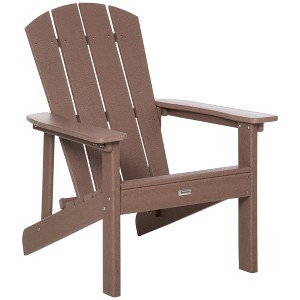 Outsunny Plastic Adirondack Chair, Outdoor Fire Pit Seating HDPE Lounger Chair with High Back and Wide Seat for Patio, Backyard, Garden - 1 of 4
