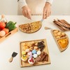 Wooden Mini Charcuterie Boards, Wood Serving Trays and Platters,Wooden Small Cheese Board Dinnerware Sets with Knives and Forks for Parties, Desserts - 3 of 4