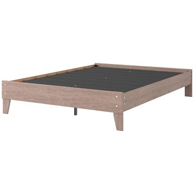 Contemporary Queen Platform Bed with Warm Gray Finish