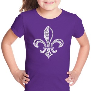 LA Pop Art Girl's Word Art T-shirt - LYRICS TO WHEN THE SAINTS GO MARCHING IN - 1 of 4