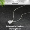 Princess Cut Solitaire Necklace for Women Sterling Silver 2 Ct Cubic Zirconia 18" Chain Ginger Lyne - 4 of 4