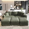 82.7'' Plush Corduroy Upholstered Convertible Sectional Sofas with Movable Ottomans, Deep Seat and Convertible Lounge Chair for Modern Living Room - 2 of 4