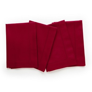 Solino Home Cotton and Linen Hemstitch Dinner Napkins - 1 of 4