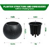 10.2" H x 13.5" Dia (10" Opening) Round Self-Watering Indoor Plant Pots with Drainage & Water Level Monitor, White Dot Design - 2 of 4
