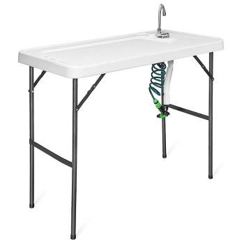 Costway Folding Fish Table Hunting Clean Cutting Camping Sink Faucet w Sprayer