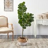 HomeStock  4.5 ft. Artificial Fig Tree in Planter for Indoor/Outdoor - 3 of 4