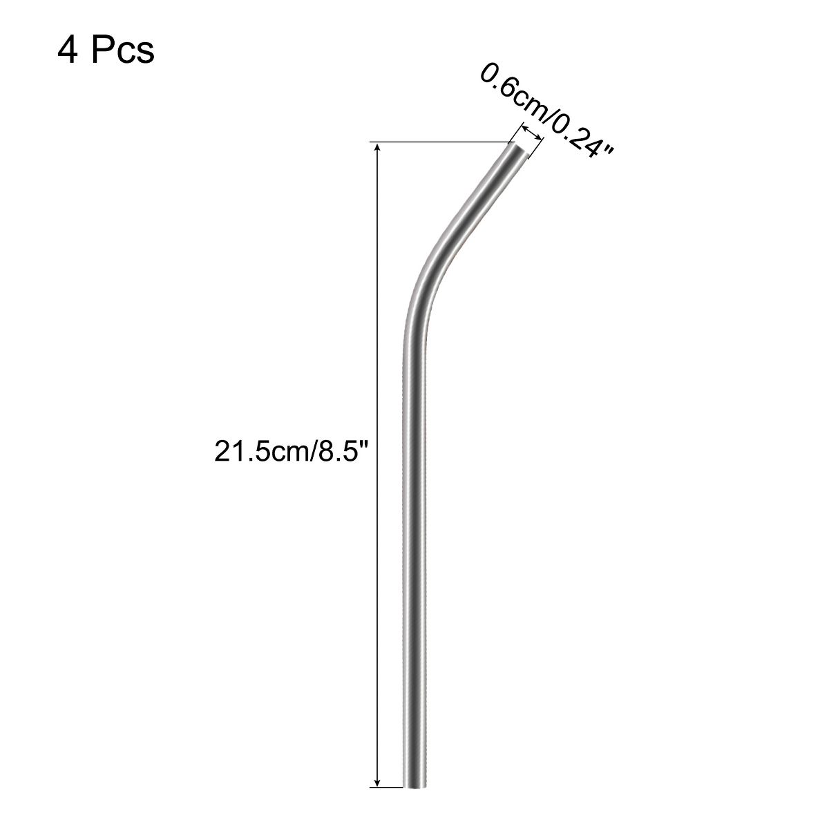 Unique Bargains Smooth Large Cocktail Juice Reusable Metal Straw 4 Pcs - thumbnail 10
