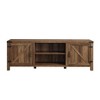 70" MDF Double Barn Door Rustic Farmhouse TV Stand with Adjustable Shelves, Metal Accents, and Cord Management for Living Room and Bedroom - 2 of 4