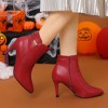 Allegra K Women's Stiletto Heels Closed Pointed Toe Side Zip Ankle Boots - 2 of 4