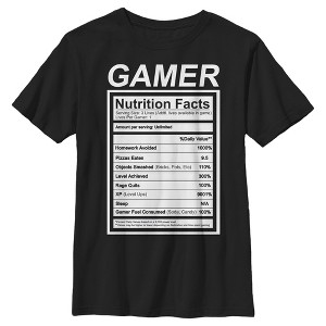 Boy's Lost Gods Gamer Nutrition Facts T-Shirt - 1 of 4
