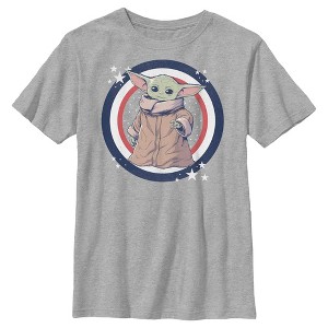 Boy's Star Wars The Mandalorian Fourth of July Grogu Circle T-Shirt - 1 of 4