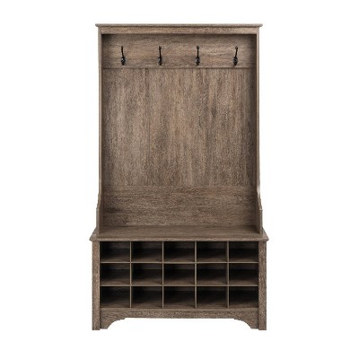 Hall Tree With Shoe Storage Drifted Gray Prepac Target