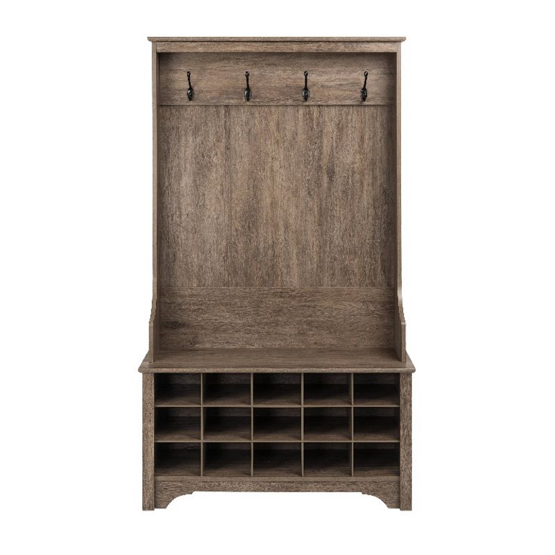 Hall Tree with Shoe Storage Drifted Gray - Prepac, 1 of 11