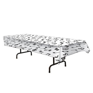 Beistle 54" x 108" Musical Notes Tablecover Black/White 2/Pack 57927 - 1 of 1