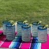 Dos Sueños Mexican Hand Blown  Drinking Glasses - Aqua Spiral - 14oz - Set of 6 - 2 of 4