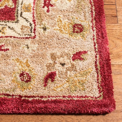 Anatolia Heritage Red & Ivory Wool 8' Square Tufted Rug