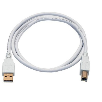 Monoprice USB 2.0 Cable - 3 Feet - White | USB Type-A Male to USB Type-B Male, 28/24AWG, Gold Plated