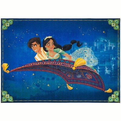 Disney Aladdin Rugs Dsn536 Power Loomed Area Rug - Blue/green - 5'x7 ...