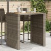 vidaXL Patio Bar Table with Acacia Wood Top Gray 41.3"x31.5"x43.3" Poly Rattan - 3 of 4