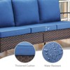 POCASSY 3 PCS Patio Sofa Set with Ottoman, Patio Furniture Set with Metal Armrest, All Weather Wicker and Olefin Cushion Cover, High Back Sofa Couch - 4 of 4