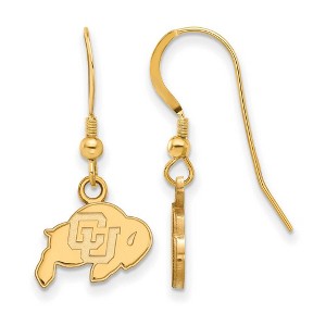 Black Bow Jewelry 14k Yellow Gold Plated Sterling Silver Colorado Buffalos NCAA Dangle Earrings - 1 of 3
