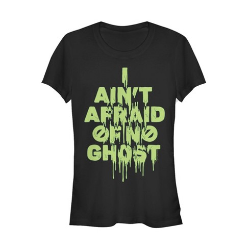 Juniors Womens Ghostbusters Ain't Afraid of No Ghost T-Shirt - Black -  Medium