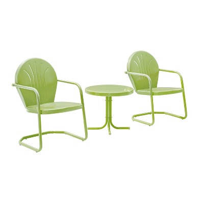 Key Lime Powder-Coated Metal 3-Piece Outdoor Conversation Set