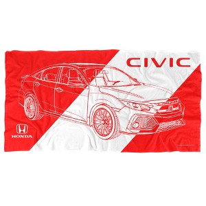 Honda Auto Civic Car And Logo 30” x 60” Beach Towel - 1 of 4