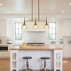 Modern 3-Light Linear Chandelier for Dining Room, 34.25in Brass Finish Kitchen  Island Pendant Light with Seeded Glass Shade - 3 of 4