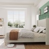Corduroy Upholstered Bed Frame with 51" Wingback Headboard & Wooden Slats, No Box Spring Needed - 3 of 4