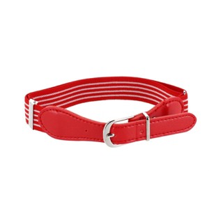CTM Kids' Striped Elastic Stretch Belt with Buckle - 1 of 3